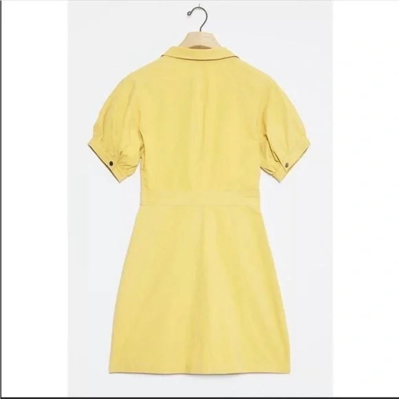 ANTHROPOLOGIE Shirtdress Button Front Mini Dress Short Sleeves Yellow Size  S NWT Dresses